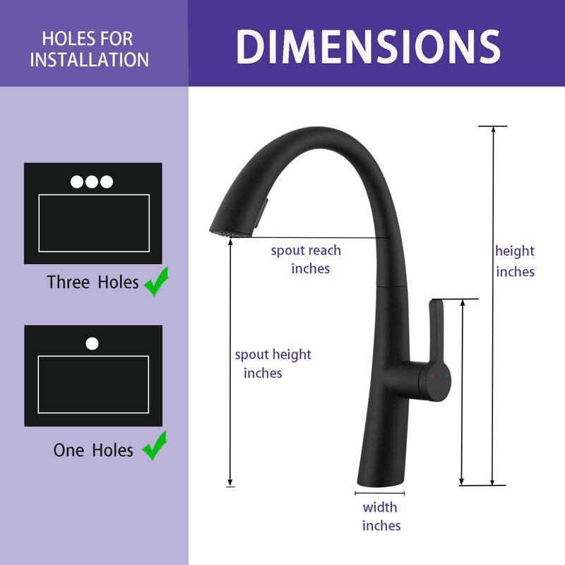 Single Handle Stainless Steel Pull Out Kitchen Faucet
