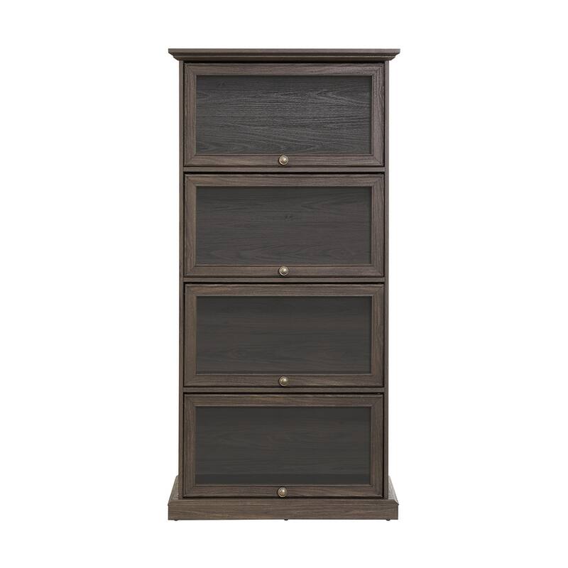 4 Tier Glass Display Cabinet for Living Room Storage Curio Cabinet