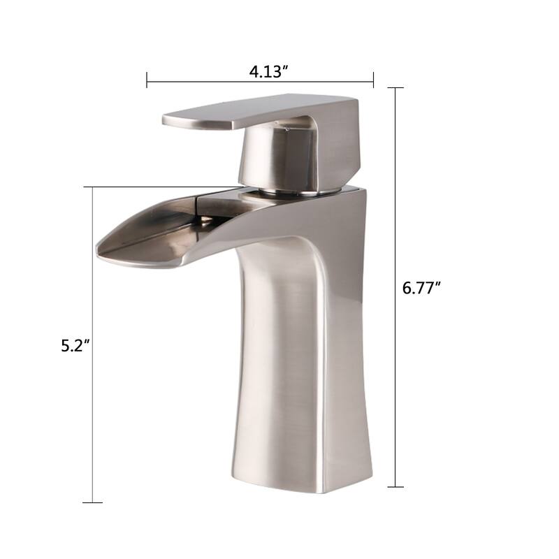 Proox Single Handle Bathroom Waterfall Faucet Single w/ Drain Assembly