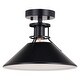 preview thumbnail 8 of 12, Canton 11.5-in W Black Farmhouse Semi Flush Mount Ceiling Light - 11.5-in W x 8.75-in H x 11.5-in D