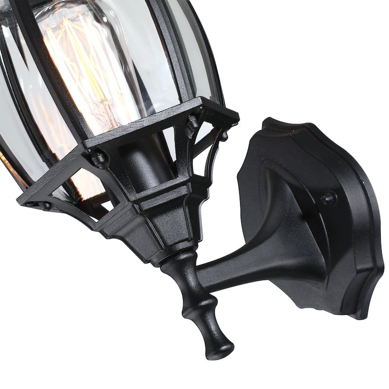 1-Light 16.87-in Matte Black or White Outdoor Wall Lantern Sconce