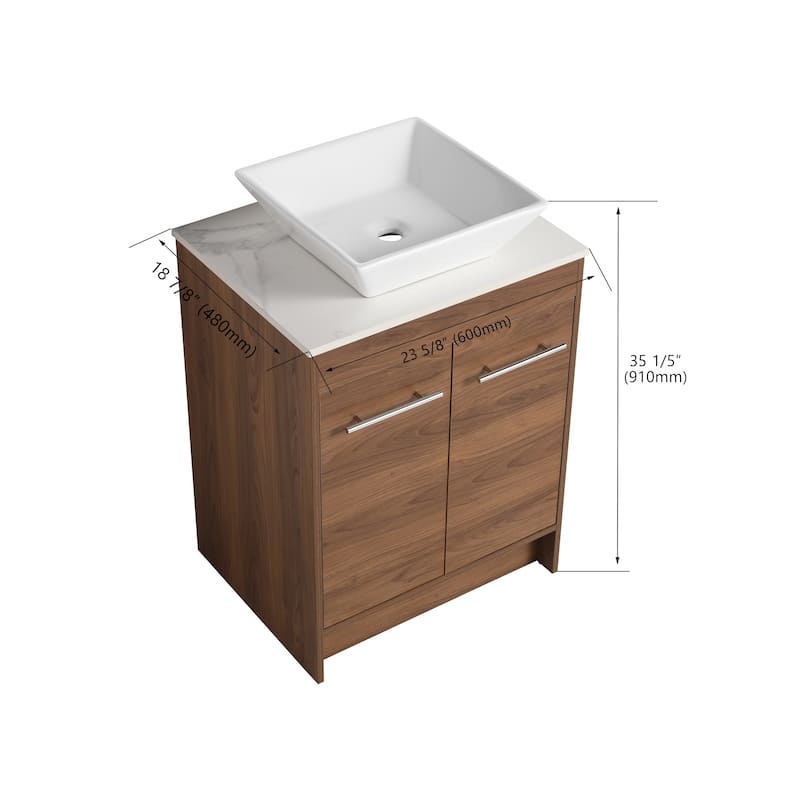 BNK 24/36/48/60 Inch Bathroom Vanity with Sink, Freestanding Bathroom Vanity with Soft Close Doors and Adjustable Shelf