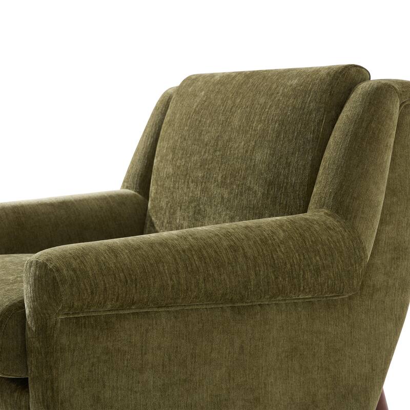 Mid-Century Modern Upholstered Accent Chair with Flared Arms by Harper&Bright Designs