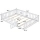 preview thumbnail 21 of 19, Full Size Kids Floor Platform Bed with Support Slats,Fence and Door