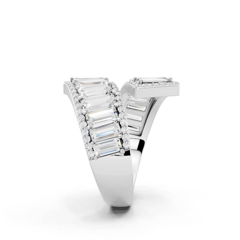 Auriya 14k Gold 3ctw Baguette Lab Grown Diamond Fashion Ring (E-F VS)
