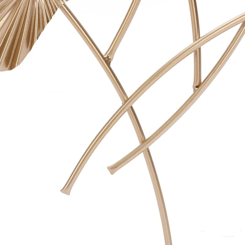 Seven Gold Palm Leaf Metal Wall Art Decor