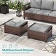 preview thumbnail 6 of 27, Bonosuki 3 Pieces Patio Sofa with Ottomans, All-Weather PE Rattan Wicker Sofa Small Patio Conversation Couch with Cushion, Brown
