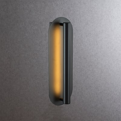 CraftHome Oval Matte BlackAcrylic Shade Modern Dusk to Dawn Outdoor Wall Light Waterproof Exterior Light Fixture for Porch