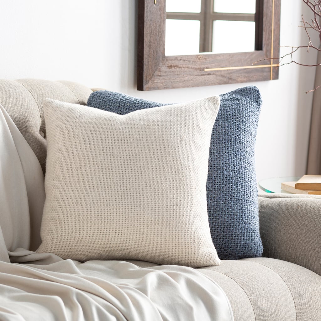 Courtnie Simple Cotton Woven Throw Pillow