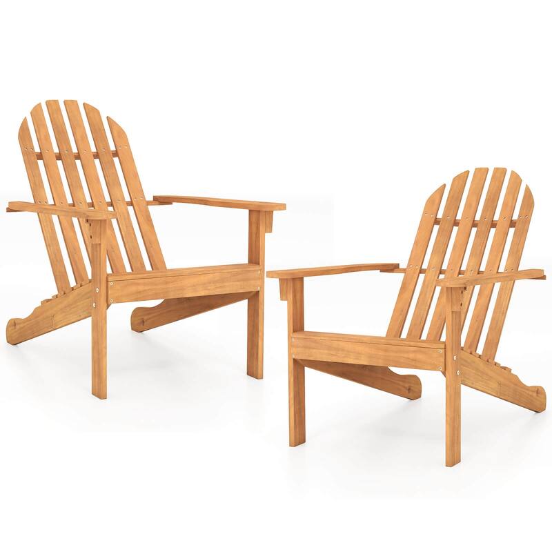 Costway 1/2/4 PCS Patio Adirondack Chair with Inclined Seat High - 2 PCS