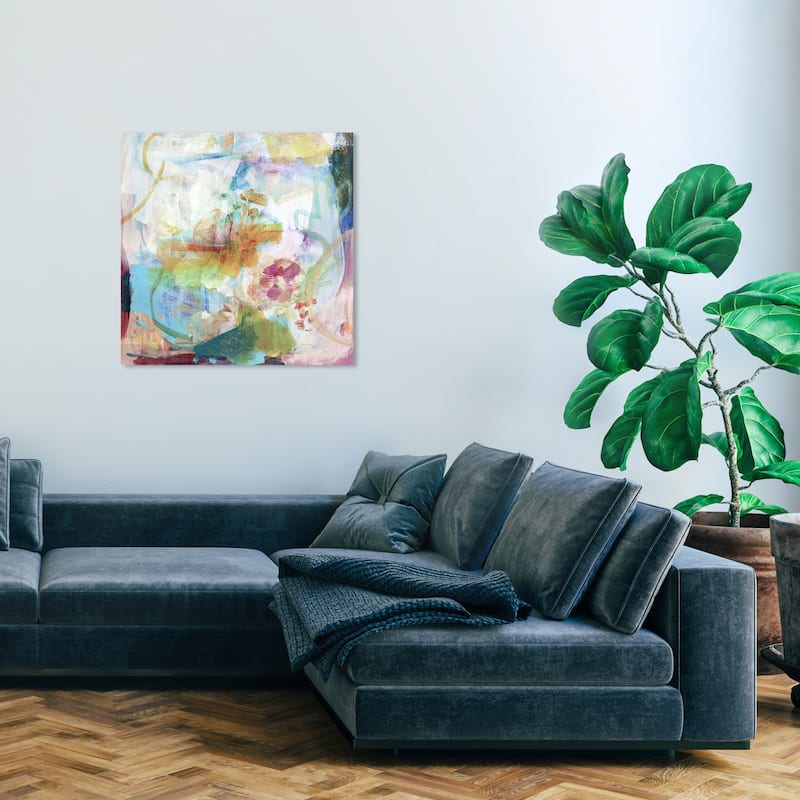 Wynwood Studio Canvas Abstract Stormy Field White and Light Blue Modern & Contemporary Wall Art Canvas Print - 30 x 30