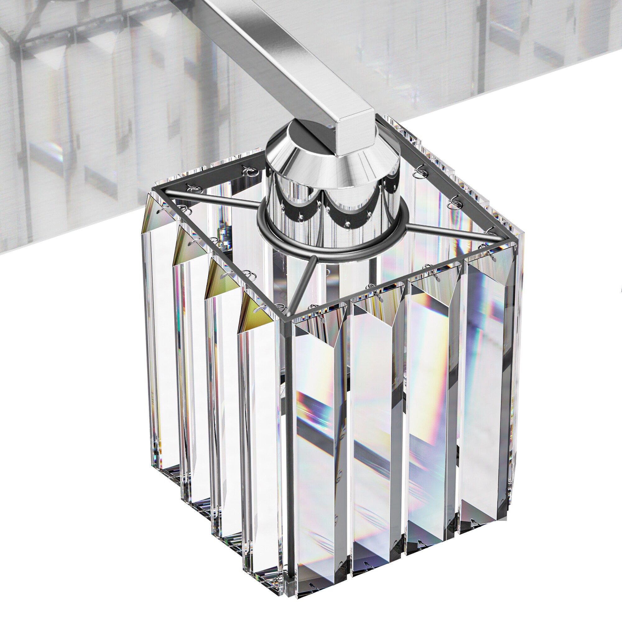 YNSUN 3-Light Industrial Chrome Square Bathroom Vanity Light with