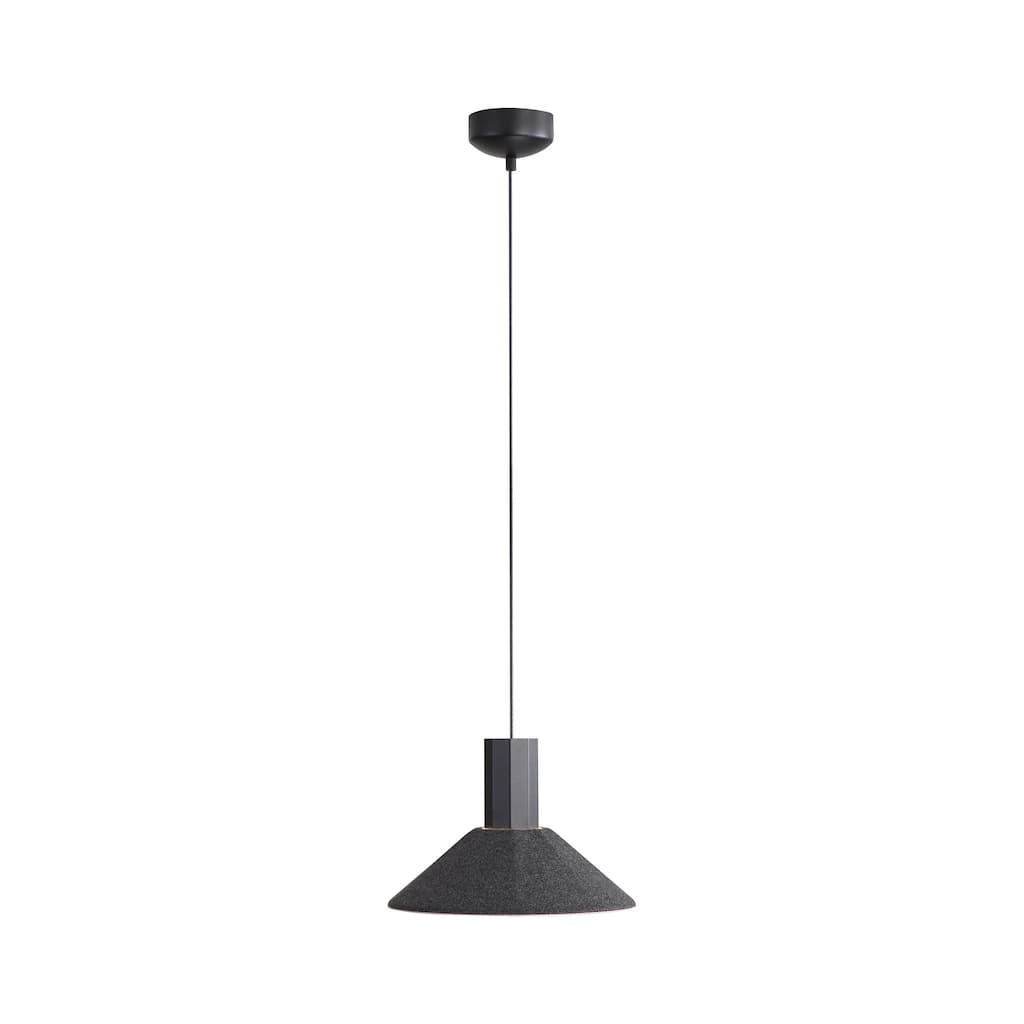 Faroe 13" LED Pendant in Flecked Black/Grey - Black