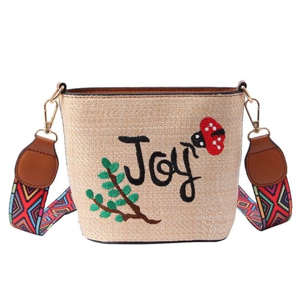 Shop QZUnique Women&#39;s Embroidered Floral Bucket Bag Crossbody Bag Wide Strap Shoulder Bag ...