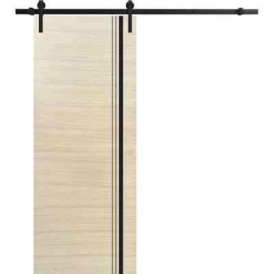 Sturdy Barn Door 18 x 80 Planum 0011 Natural Veneer with 6.6FT