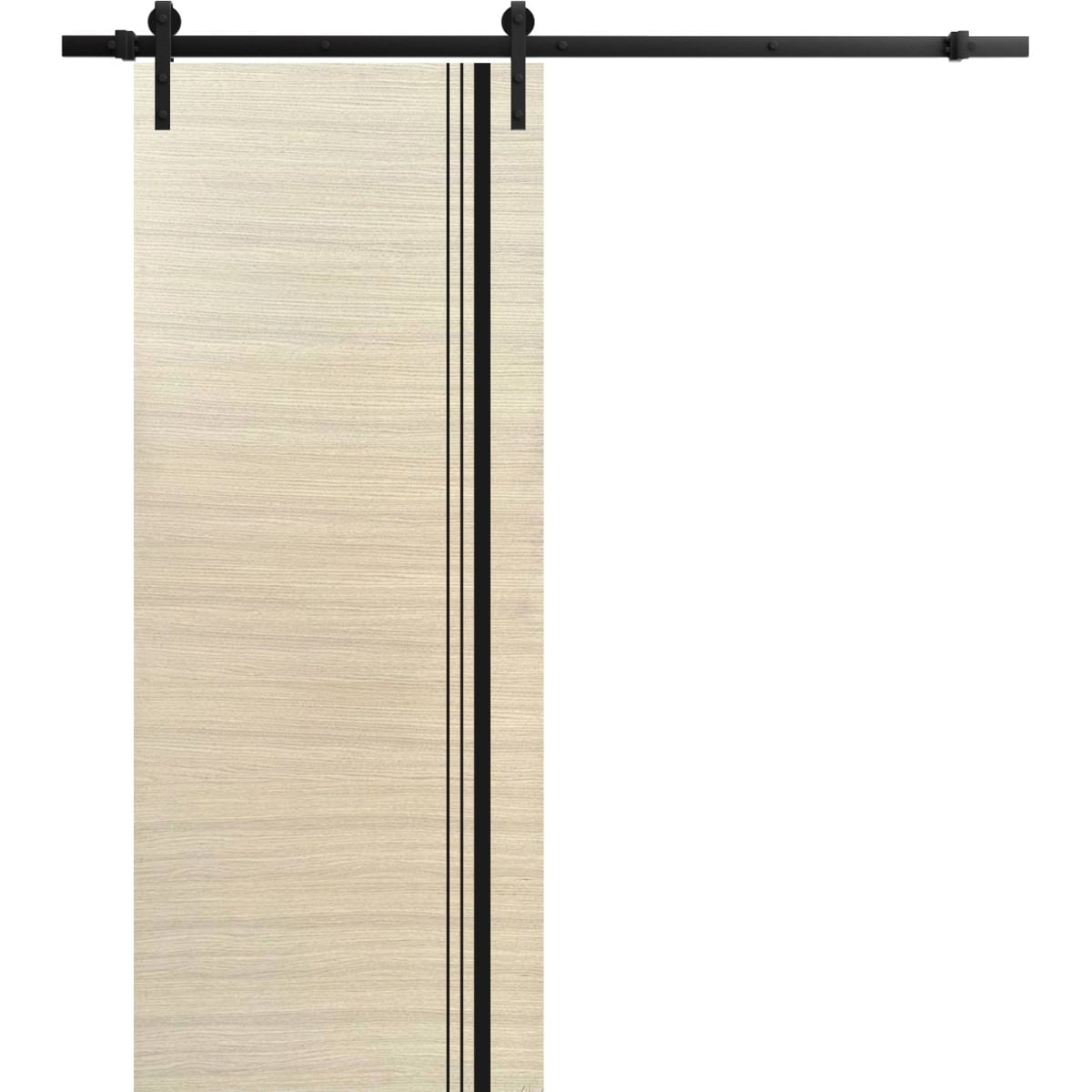 SartoDoors Planum 0011 | Bedroom Door Barn Door | Solid Wood | Hardware Set | 18x80, Natural Veneer Bathroom Door Pantry Door