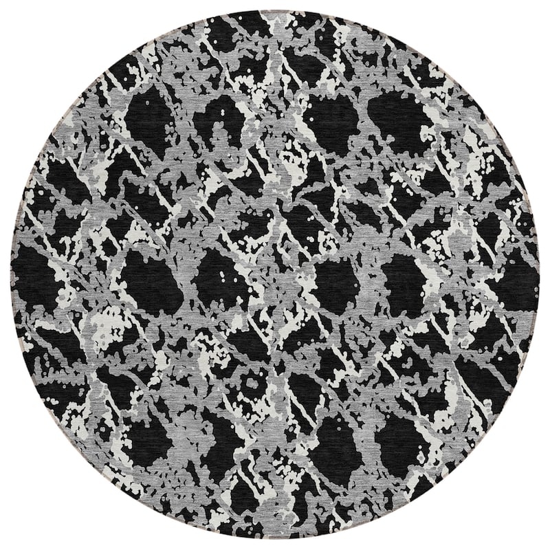 Machine Washable Indoor/ Outdoor Abstract Modern Chantille Rug