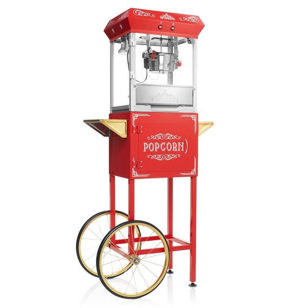 Details about   Vintage Style Popcorn Machine Maker Capacity Theater Popper with Cart 8-OzKettle 