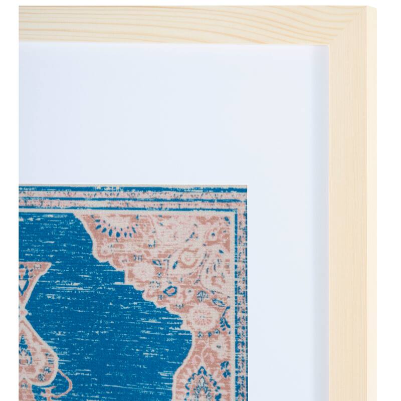 SAFAVIEH Kamuran 29-inch Blue/Pink Framed Textile Wall Art