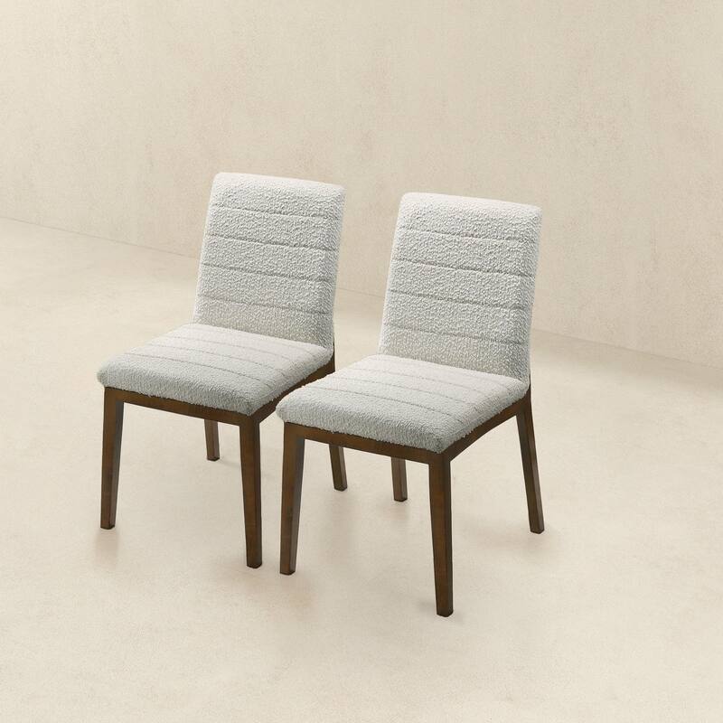 GDFStudio - Ines Modern Boucle Dining Chair with Solid Wood Frame & Foam-Padded Seat, Set of 2 - 24"