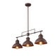 preview thumbnail 22 of 37, Industrial 3-Light Dome Kitchen Island Pendant - Brushed Black Grey