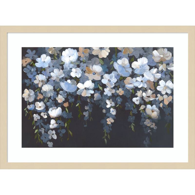 Hanging Blossoms in Tranquil Night by Hannah Dawson Wood Framed Wall Art Print