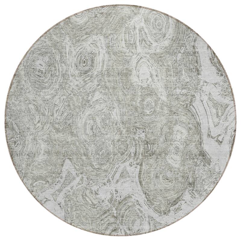 Machine Washable Indoor/ Outdoor Chantille Abstract Waves Rug