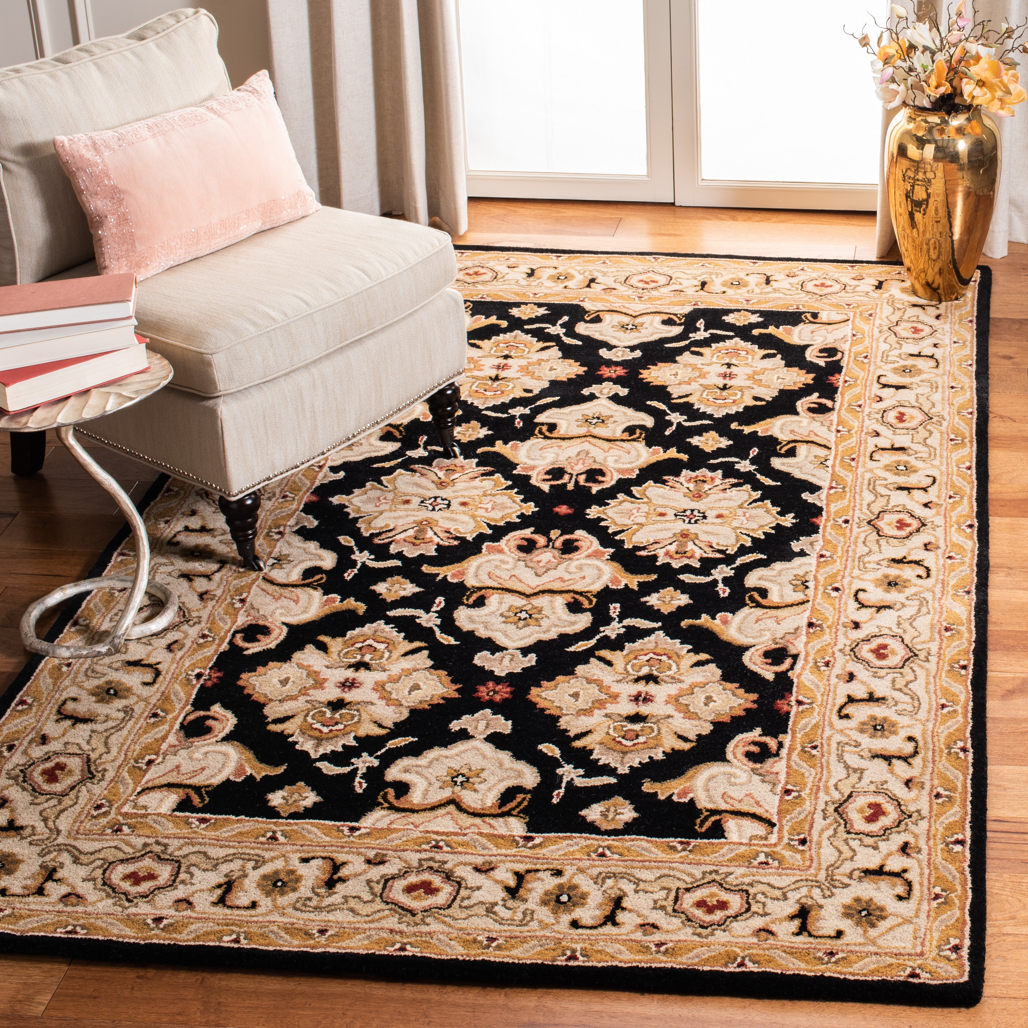 SAFAVIEH Heritage Collection X-Large Area Rug - 12' x 18', Brown & Blue,  Handmade Traditional Oriental Wool, Ideal for High Traffic Areas in Living