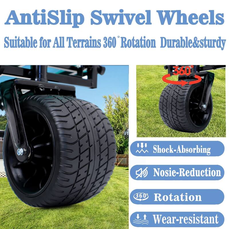440 lb Collapsible Floral Wagon Cart with 360° Swivel Wheels