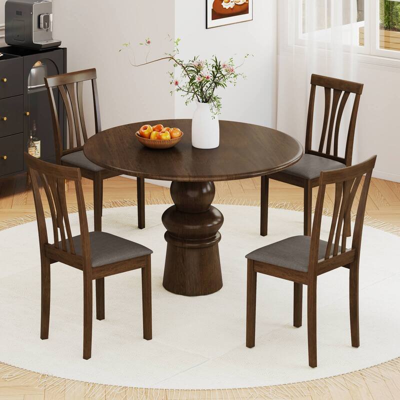 Costway Dining Chairs Set of 2/4 Linen Fabric Dining Room Chairs with