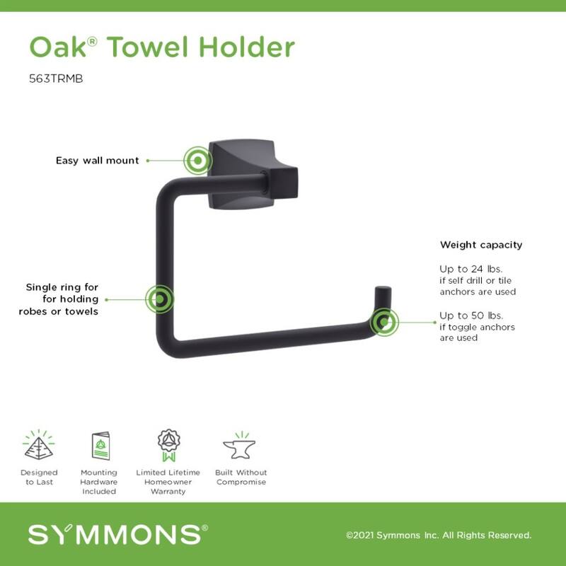 Symmons 563TR Oak 7-3/8" Wall Mounted Towel Ring