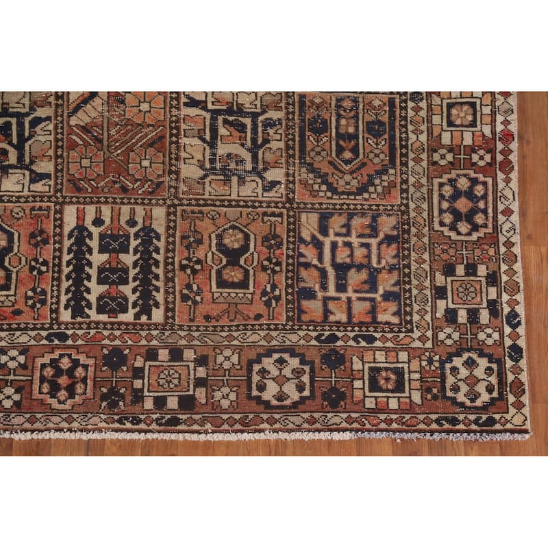 Garden Design Bakhtiari Persian Antique Area Rug Handmade Wool Carpet - 6'7"x 10'1"