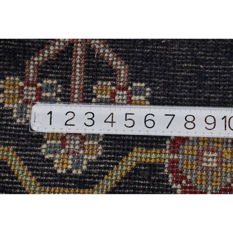 Gray Geometric Kazak Oriental Area Rug Hand-Knotted Wool Carpet - 8'1"x 10'0"