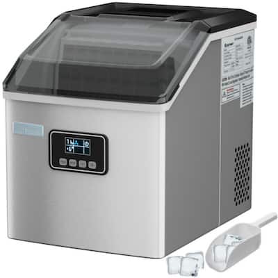 Countertop Ice Maker with Stainless Steel Body and Self-Cleaning 24 Ice Cubes PerCycle - 15" x 11.5" x 14" (L x W x H)