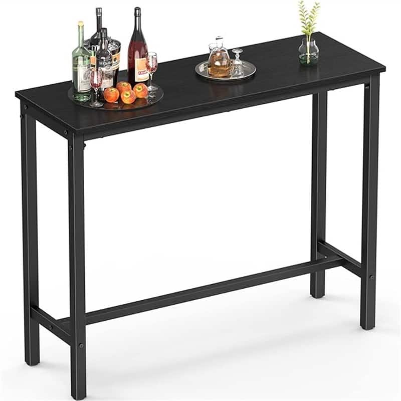 Bar Height Pub Table - 15.7"D x 39.4"W x 39.8"H - Black
