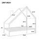 preview thumbnail 13 of 15, Twin Size Metal House Platform Bed with Roof and Chimney