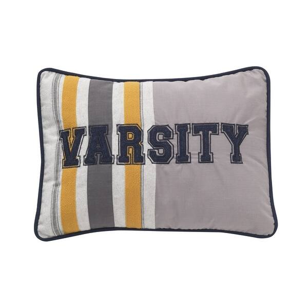 slide 1 of 1, Lambs & Ivy Blue Varsity Decorative Pillow