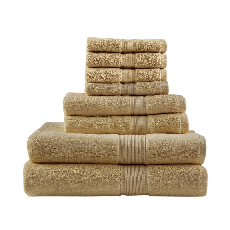 Madison Park Signature Cotton 8-piece Antimicrobial Towel Set - Beige