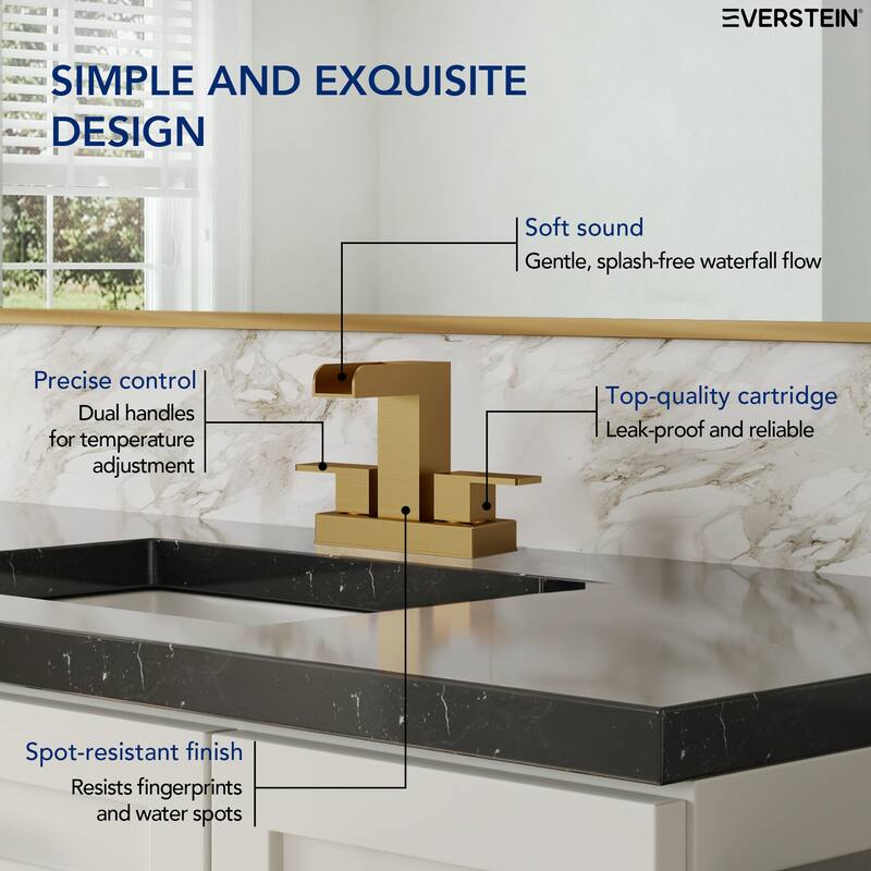 Centerset Bathroom Faucet 2-Handle, 4 Inch Bathroom Sink Faucet with Drain Assembly