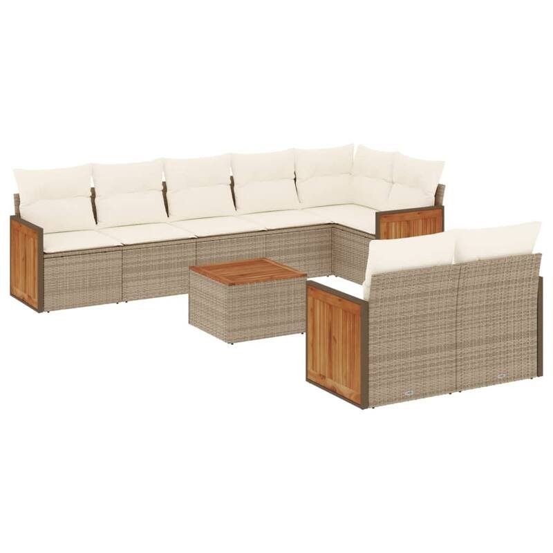 vidaXL Patio Sofa Set with Cushions Outdoor Conversation Furniture Poly Rattan