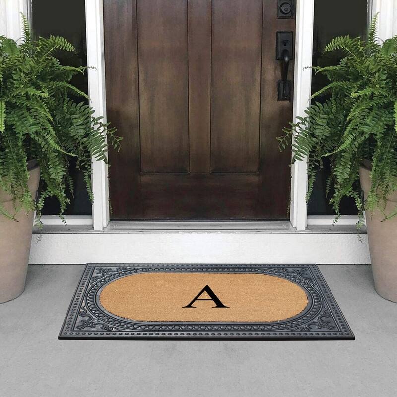 A1HC First Impression Carson Rubber and Coir 24" X 39", Heavy Duty, Easy to Clean Outdoor Monogrammed Doormat