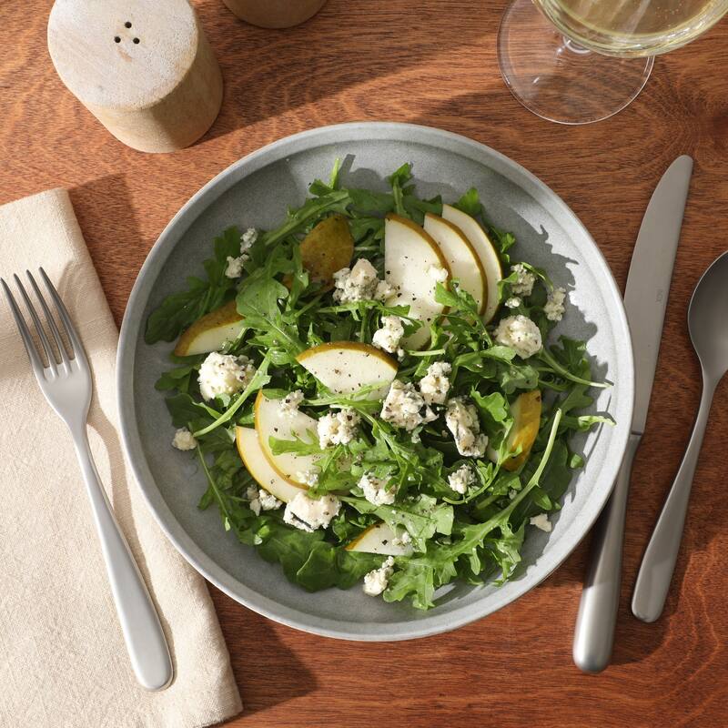 Gibson Elite Beckett 4-Piece Dinner Bowl Set - Reactive Glaze Stoneware - Shallow Pasta Bowls