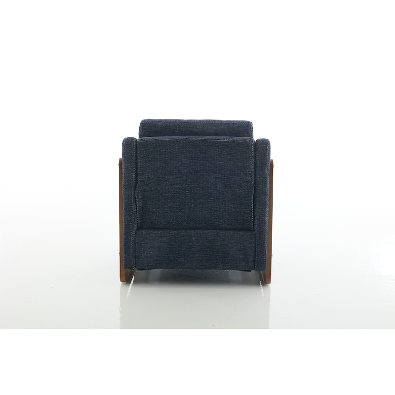 Chenille Armchair with Wooden Frame
