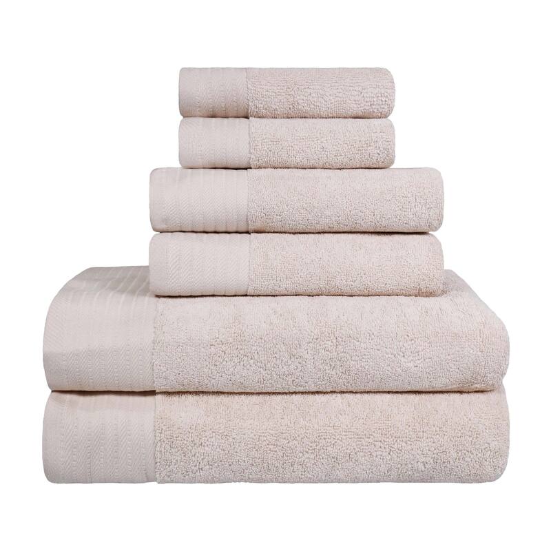 Turkish Cotton 6 Piece Herringbone Solid Towel Set by Superior