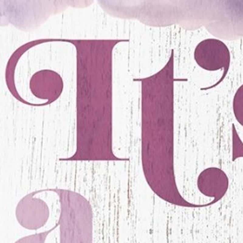 HomeRoots 36" Pink And White Solid Wood New Baby Porch Sign