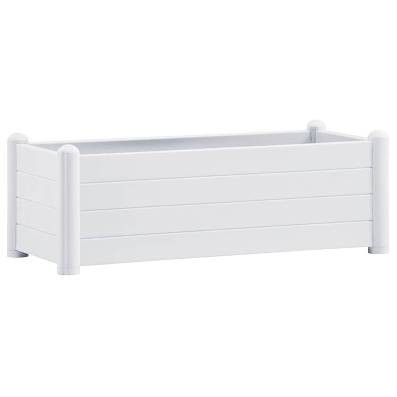 vidaXL Raised Bed White Polypropylene Medium UV-resistant materials - 39.4" x 16.9" x 13.8"/ 1