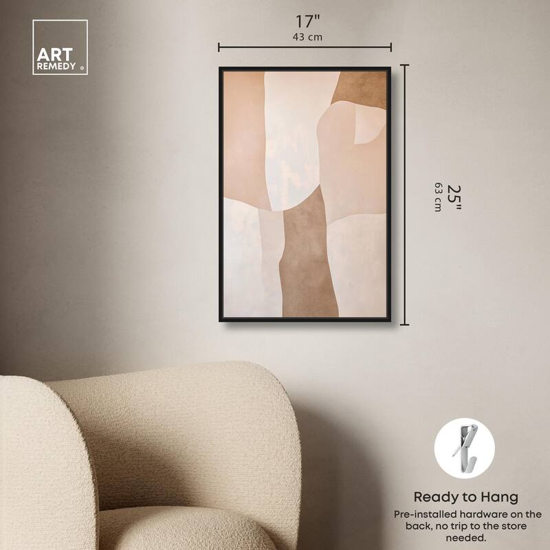 Forms in Beige I Canvas by Art Remedy