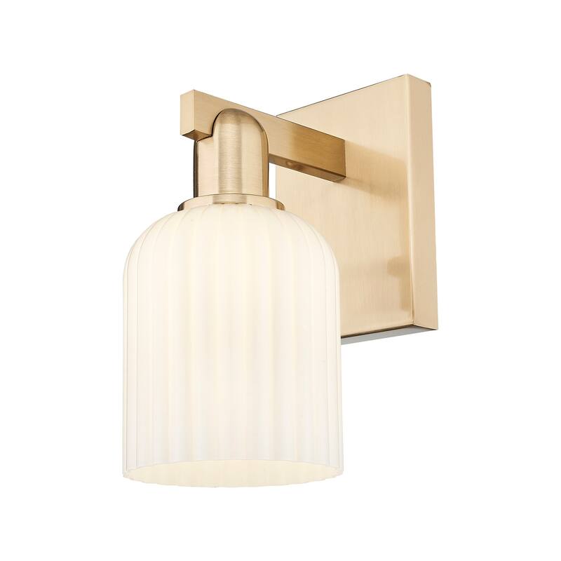 Innovations Lighting 716-1W-11-5 Bridal Veil Sconce Bridal Veil 11" - Champagne Bronze / Gloss White