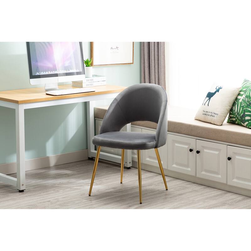 Porthos Home Batia Dining Chair, Velvet Upholstery, Gold Metal Legs