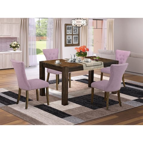 Kitchen Set - Dining Table and Upholstered Chairs with Button Tufted Back - (Pieces/Color Option)